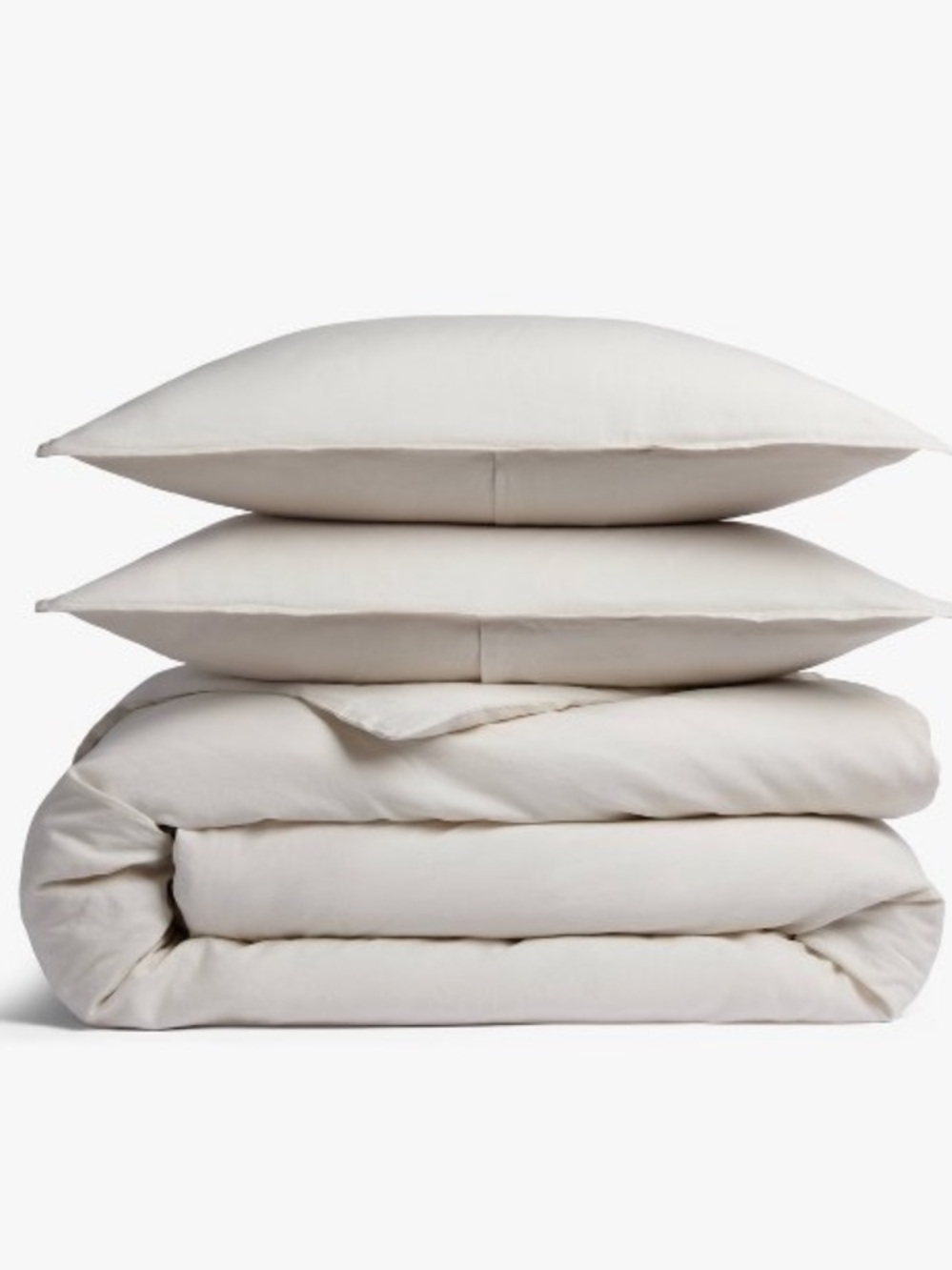 PARACHUTE NWT Full/Queen Relaxed Linen Duvet Cover & Sham Set -Parchment